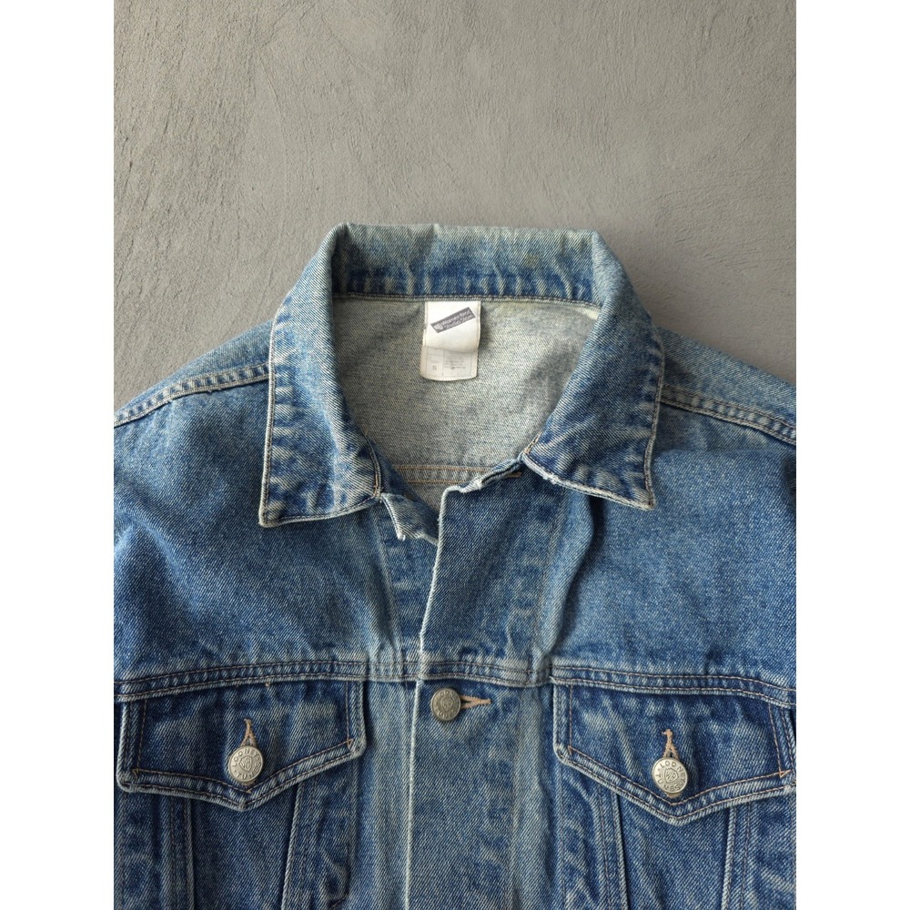Vintage 90s Warner Bros. Looney Tunes Taz Bugs Bunny Denim Jean Jacket S - Picture 5 of 11